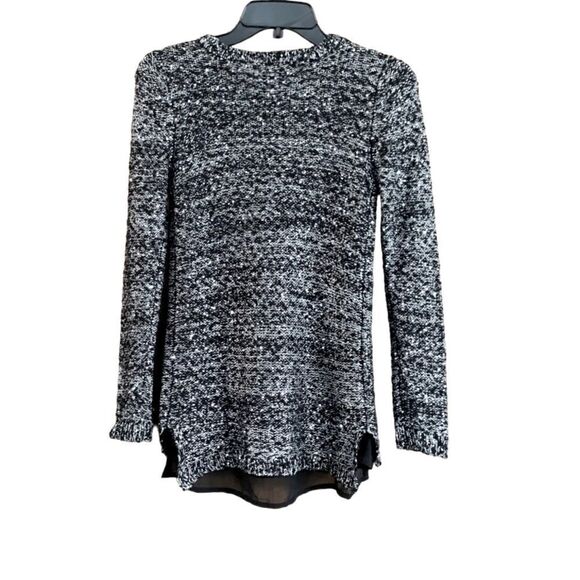Apt 9 Black & Silver Sparkle V-Neck Knit Sweater Size XS - Picture 5 of 8